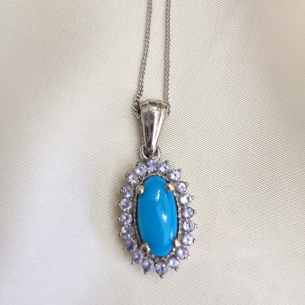 Arizona Sleeping Beauty Turquoise, Tanzanite Necklace